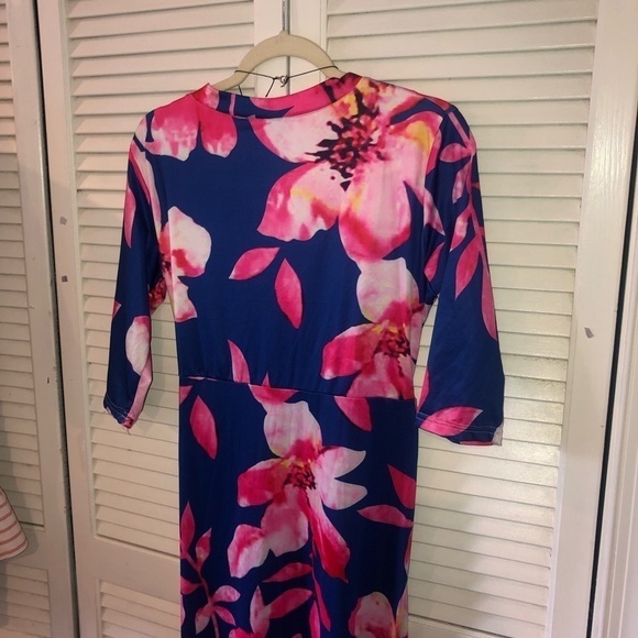 Haoohu Maxi Hawaiian style dress Blue and Pink 2XL - Picture 6 of 6